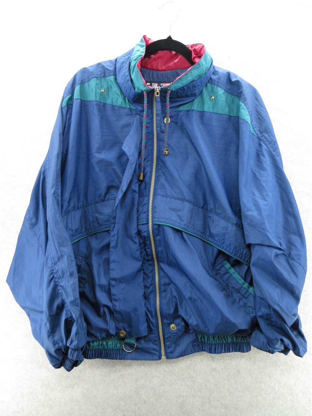 Vintage Sport River Edge Colorblock Windbreaker Jacket Blue Large